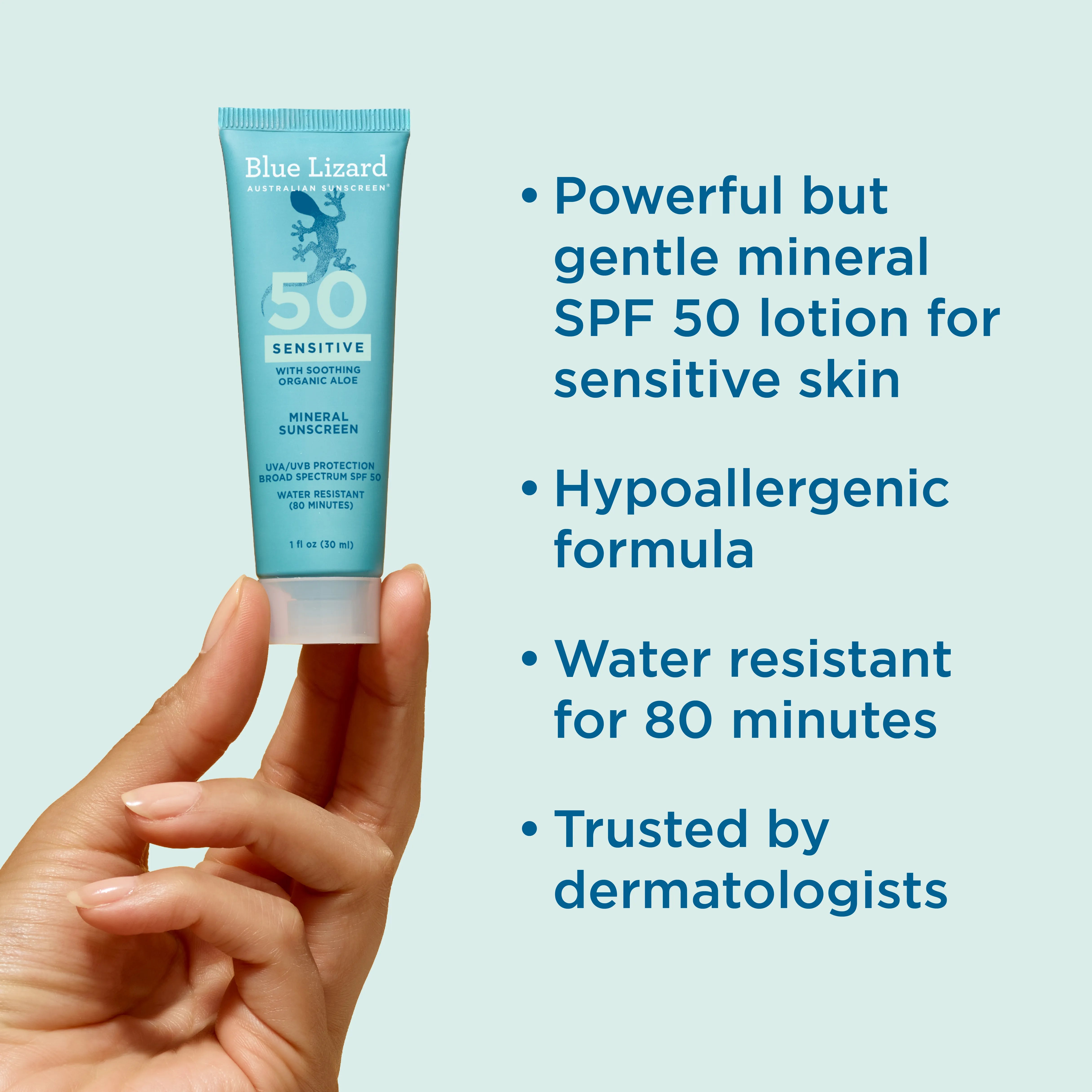 Blue Lizard Sensitive Mineral SPF 50 Sunscreen Lotion