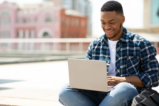 A man working on his laptop