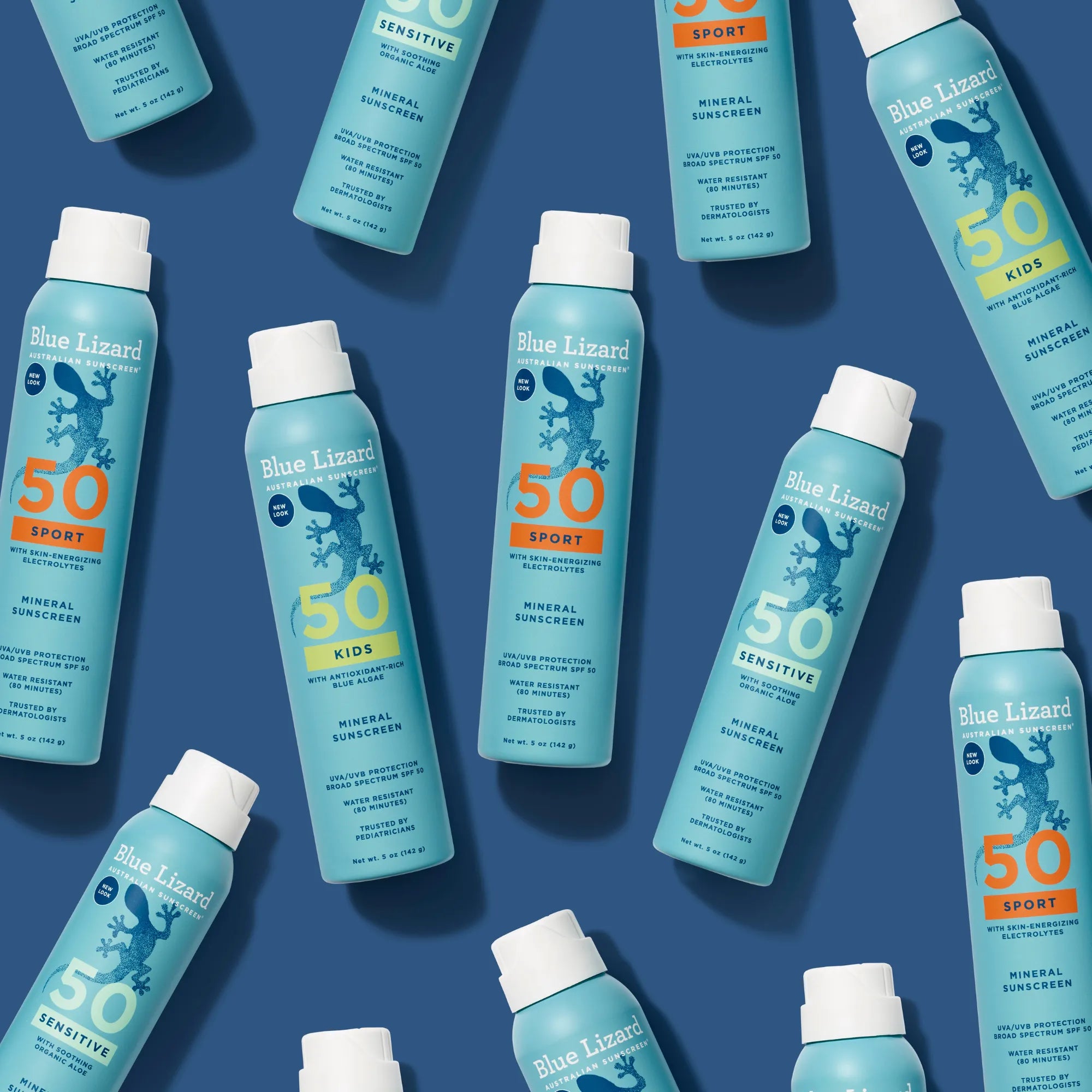 Blue Lizard mineral sunscreen SPF 50 spray collection