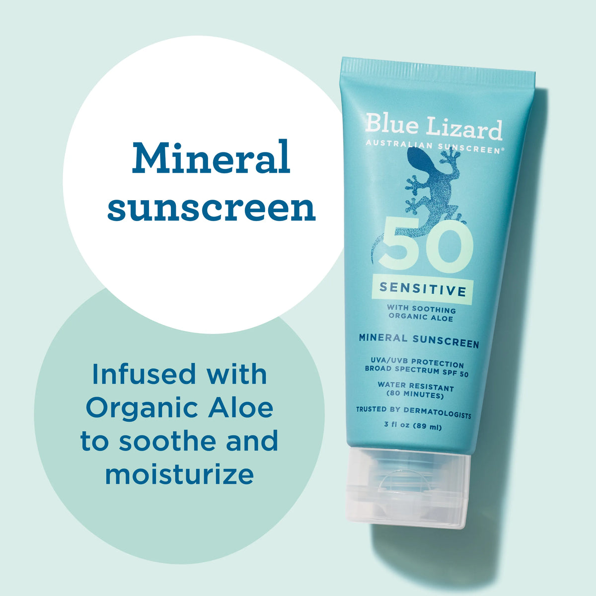 Blue Lizard Sensitive Mineral SPF50 Sunscreen Lotion