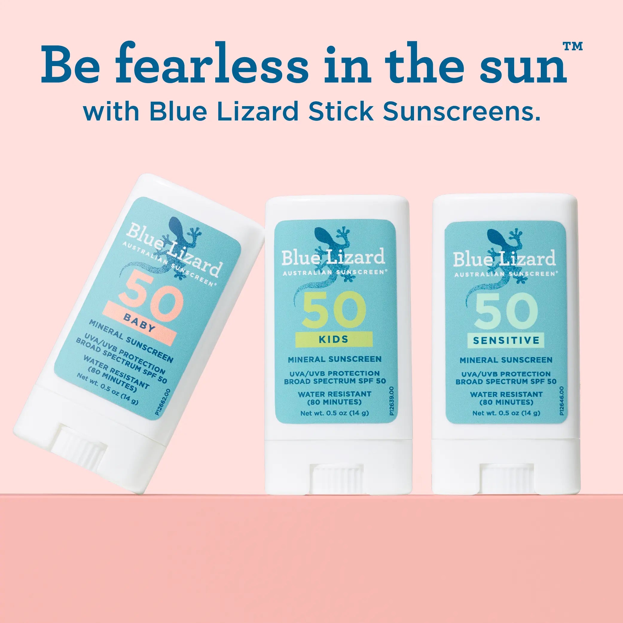 Blue Lizard mineral sunscreen SPF 50 stick collection