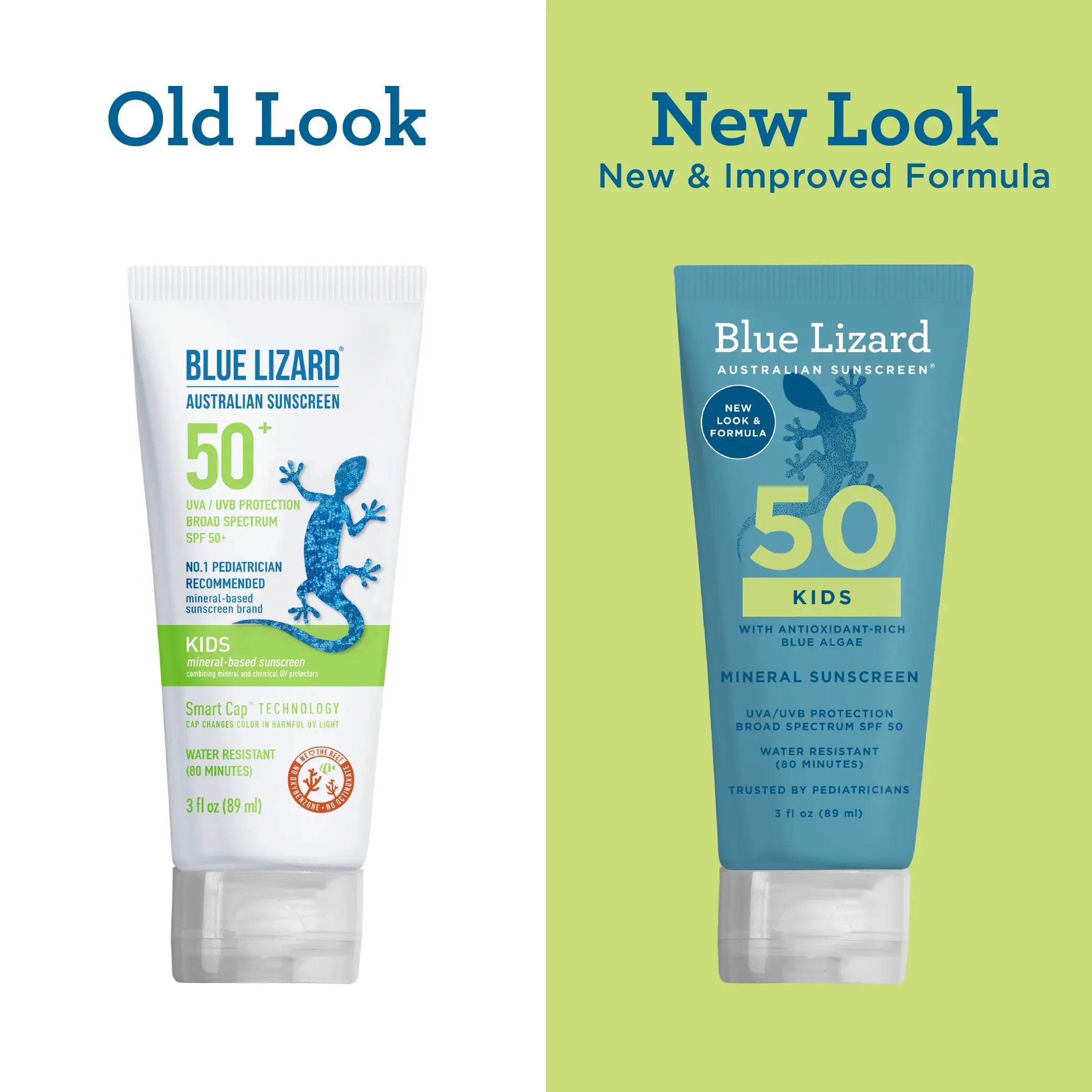 Blue Lizard mineral sunscreen SPF 50 kids lotion 3oz tube old and new design