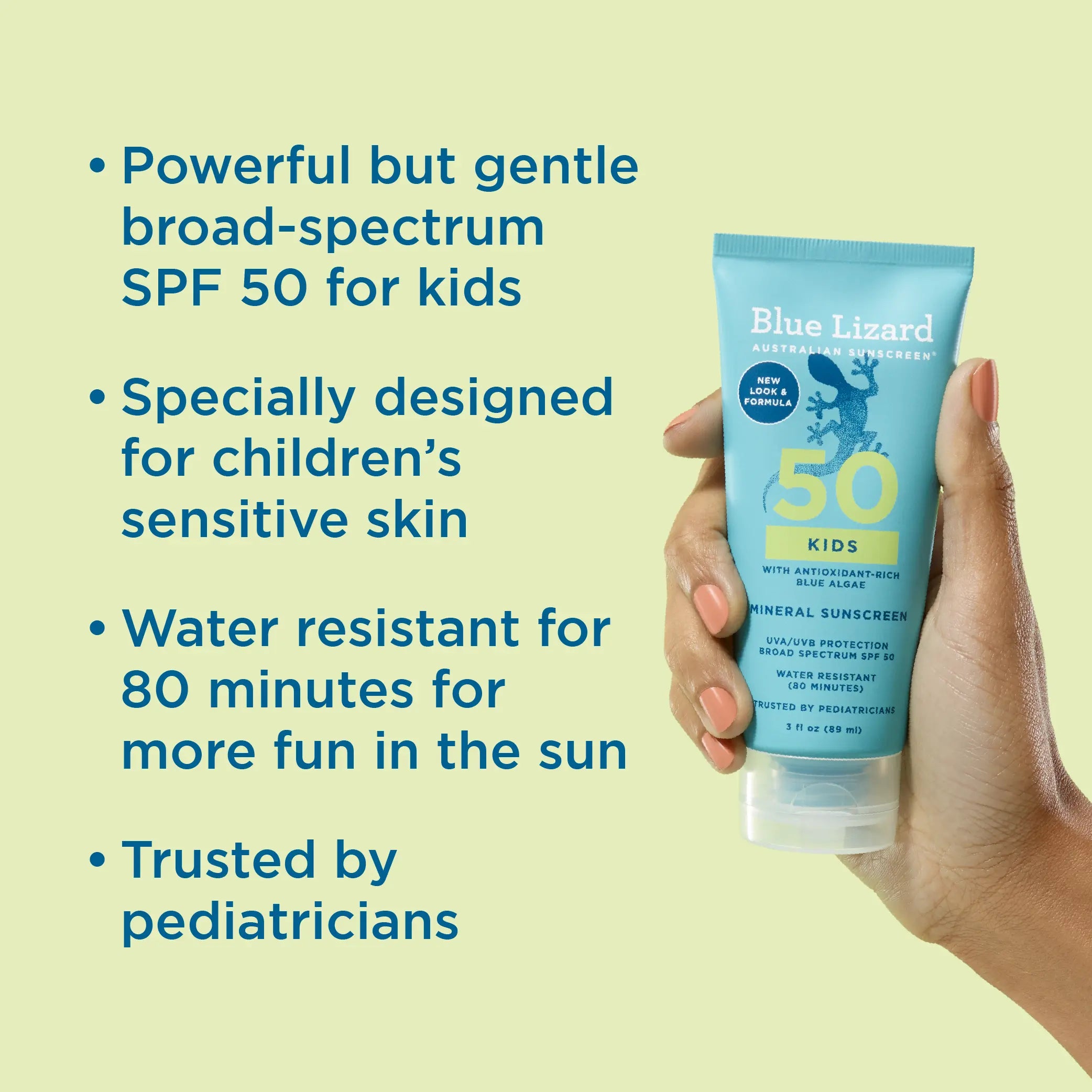 Blue Lizard mineral sunscreen SPF 50 kids lotion 3oz tube and its benefits