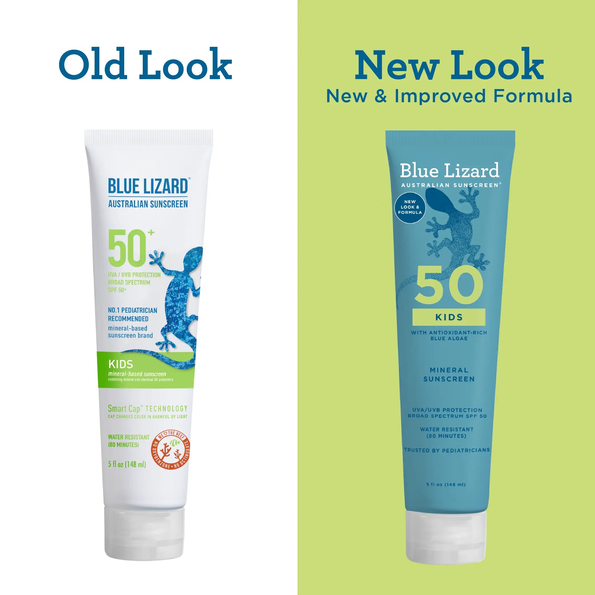 Blue Lizard mineral sunscreen SPF 50 kids lotion 5oz tube old and new design