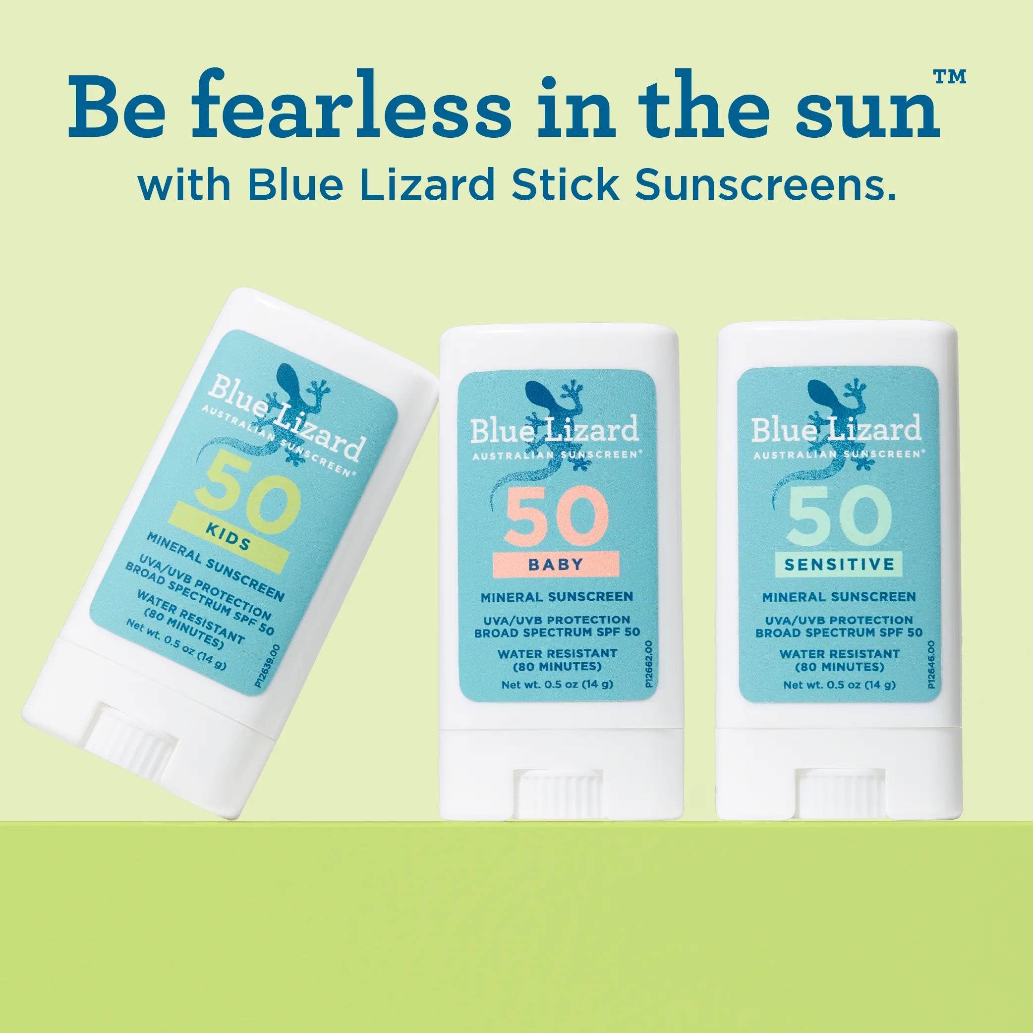 Blue Lizard mineral sunscreen SPF 50 stick collection