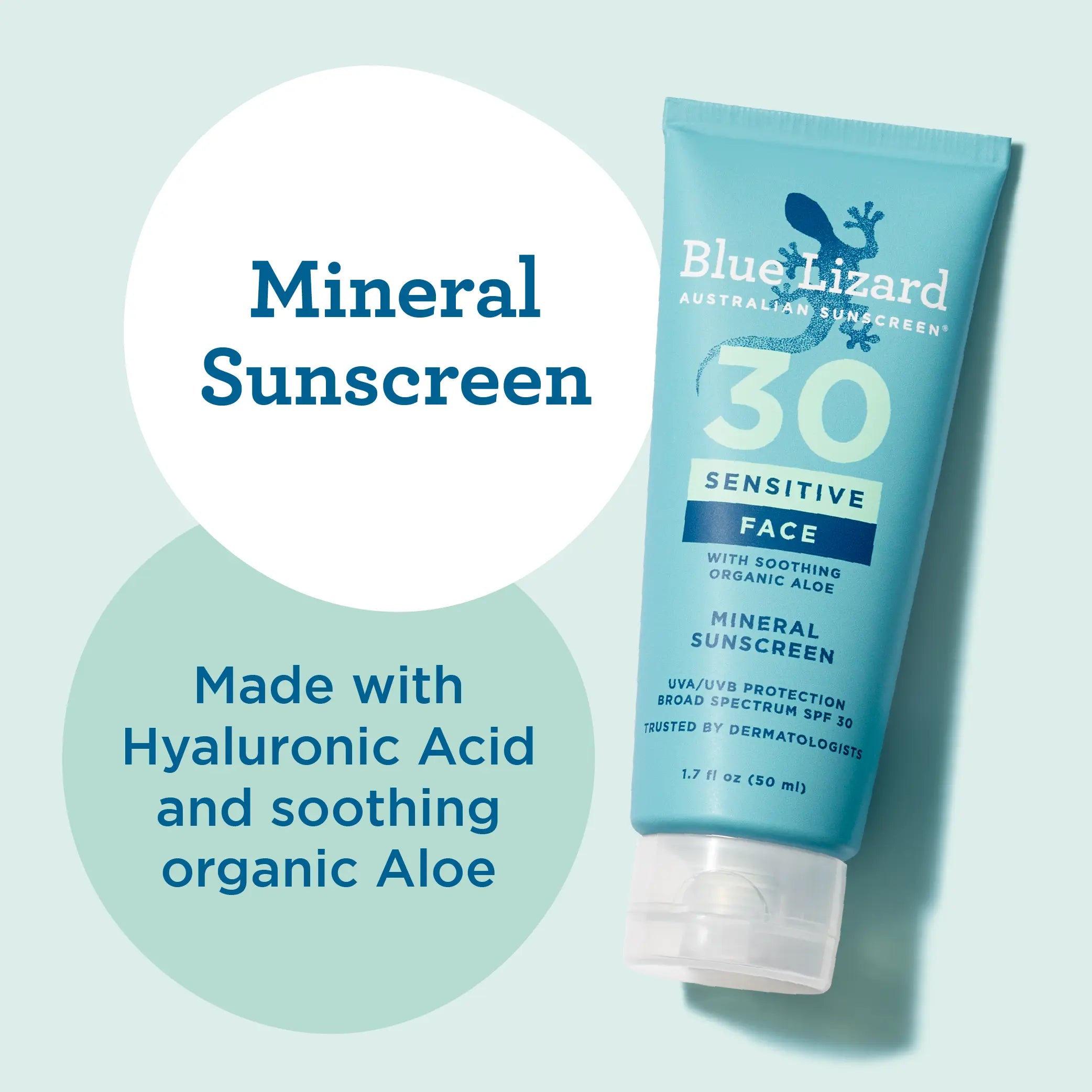 Blue Lizard mineral sunscreen SPF 30 sensitive face lotion and its benefits