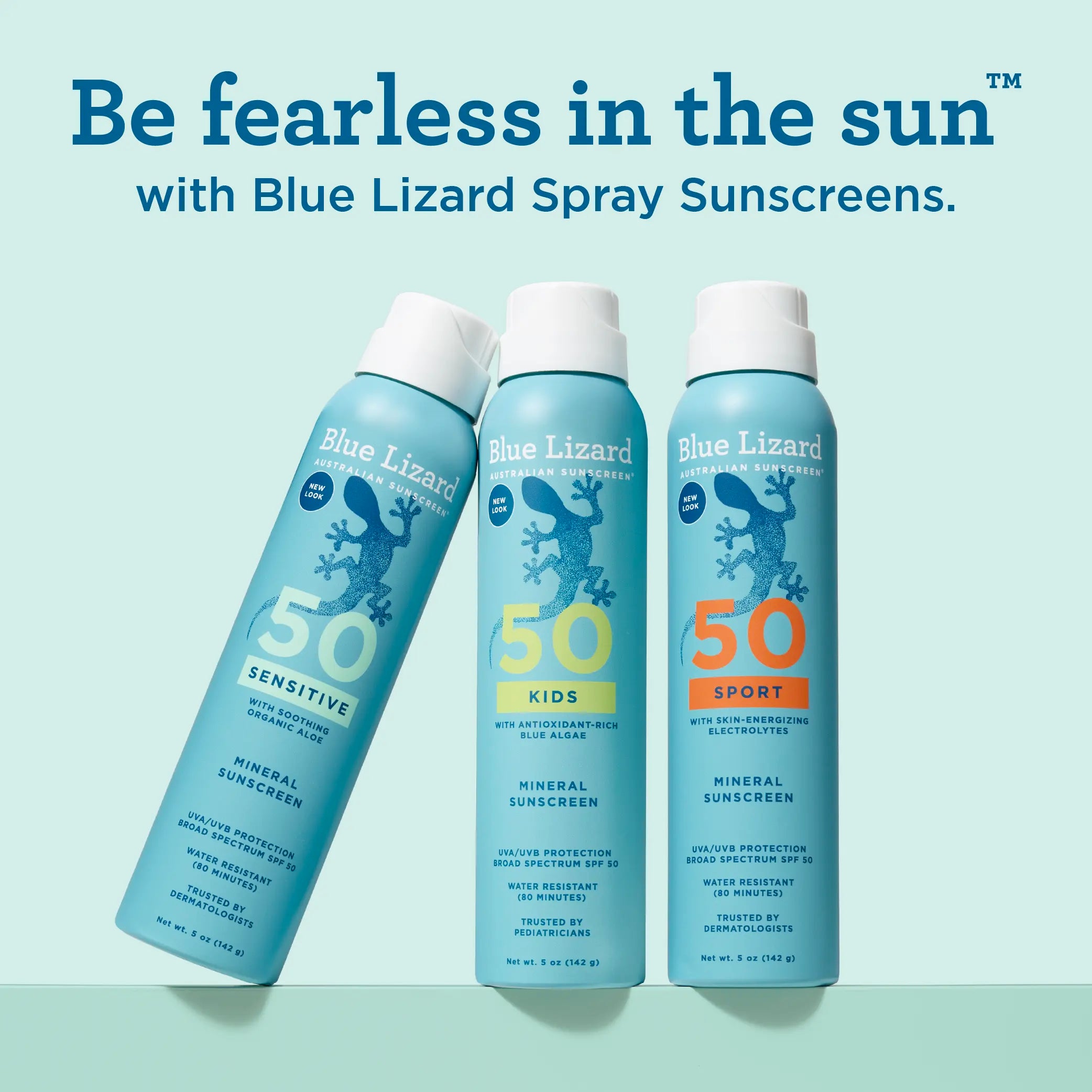 Blue Lizard mineral sunscreen SPF 50 spray collection