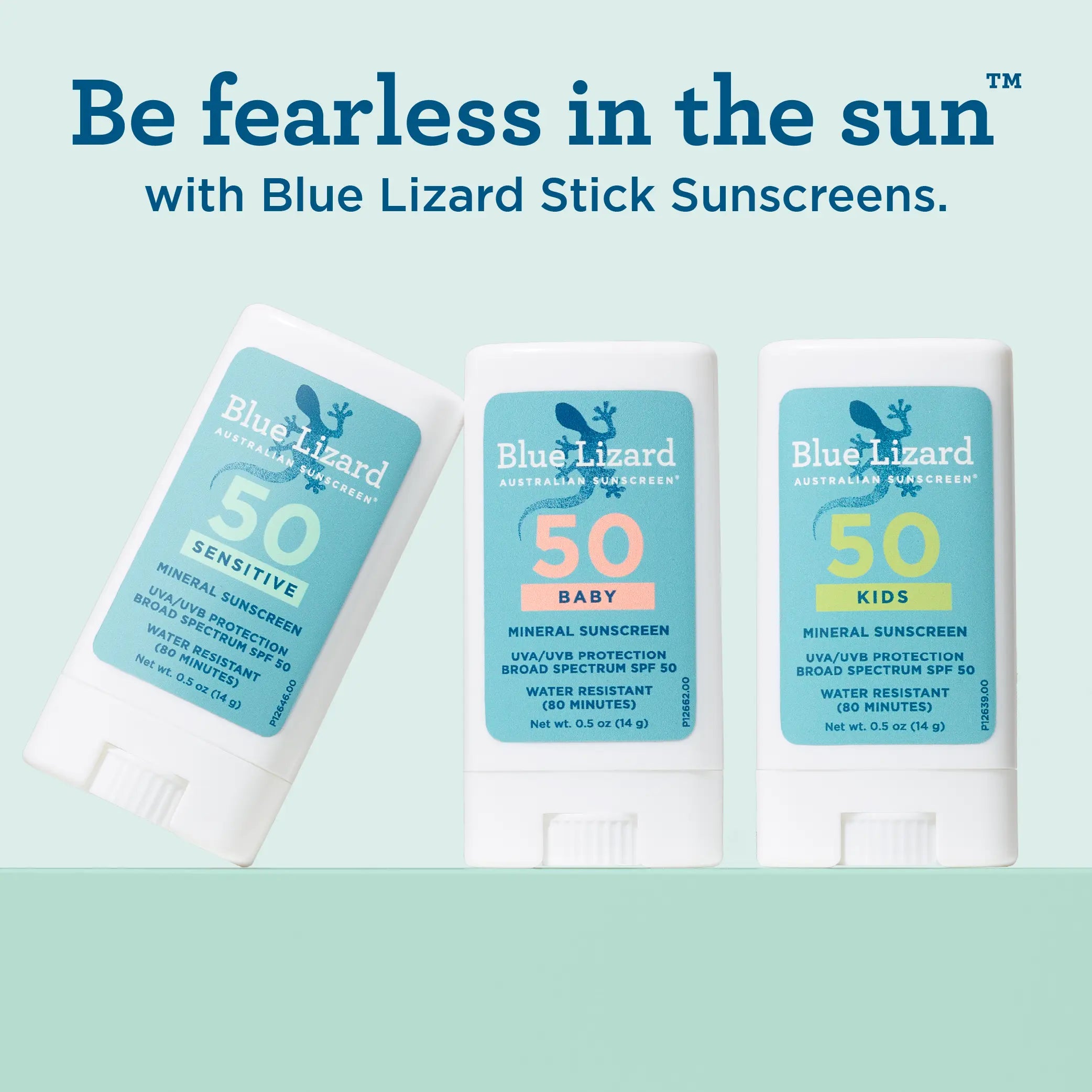 Blue Lizard mineral sunscreen SPF 50 stick collection