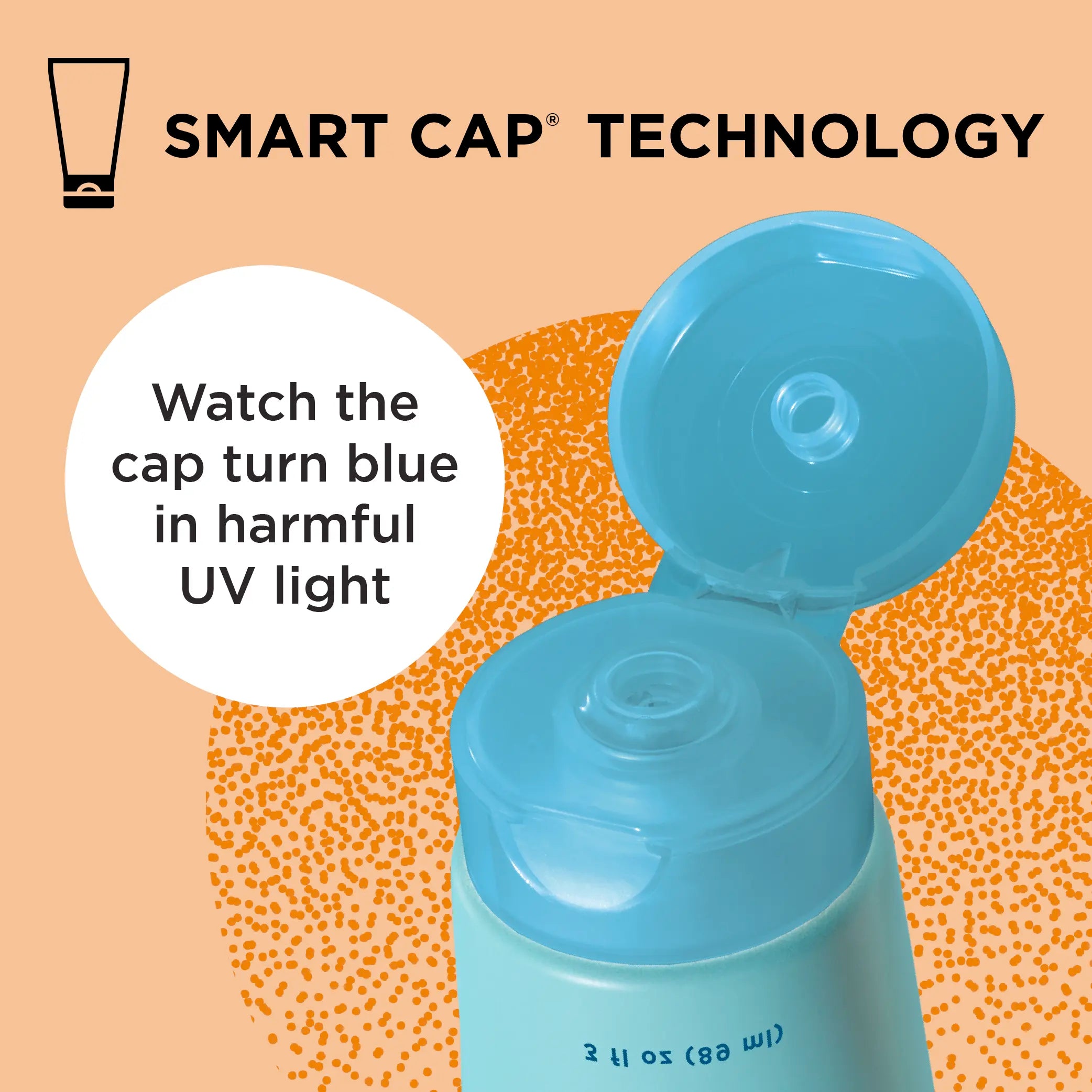 Blue Lizard Smart cap technology: cap turns blue in harmful UV light