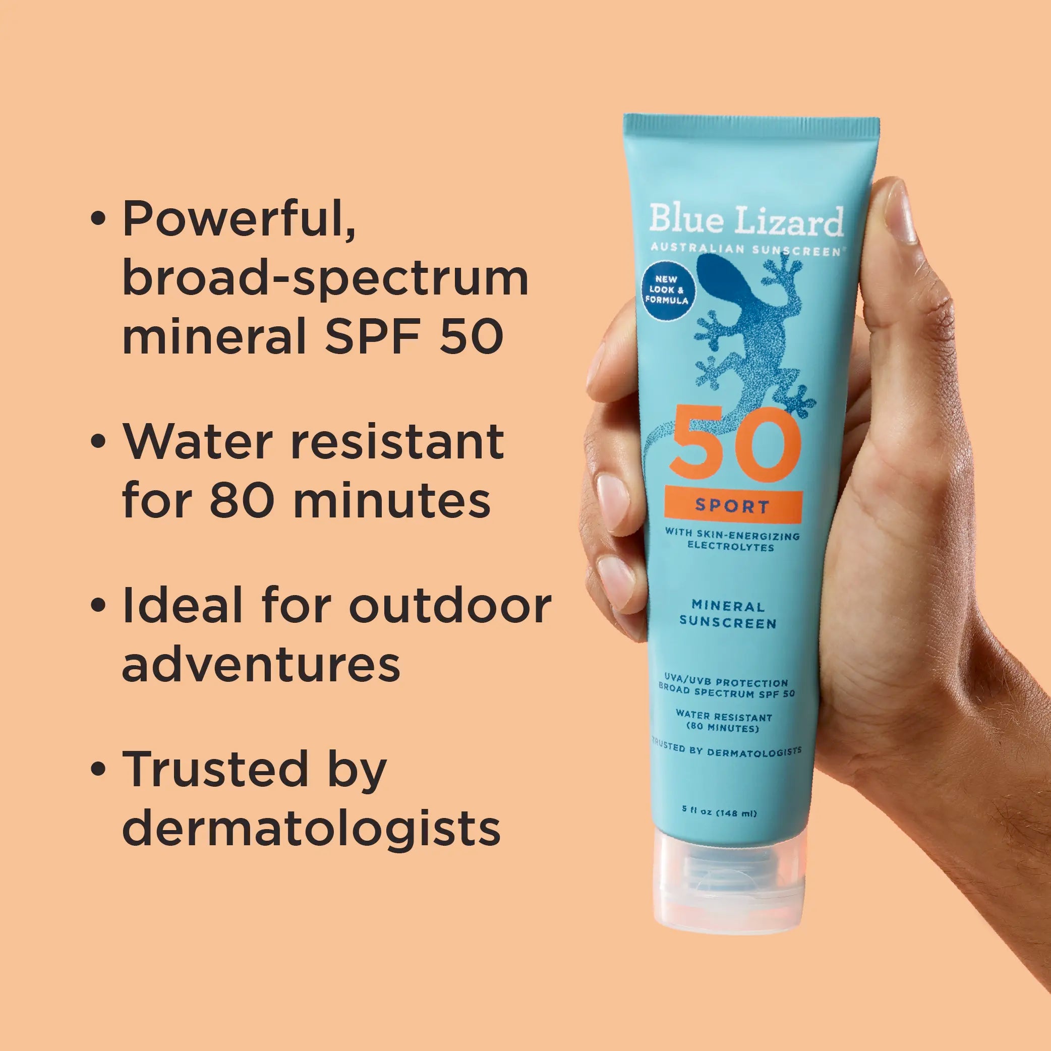 Blue Lizard mineral sunscreen SPF 50 sport lotion 5oz tube and its benefits