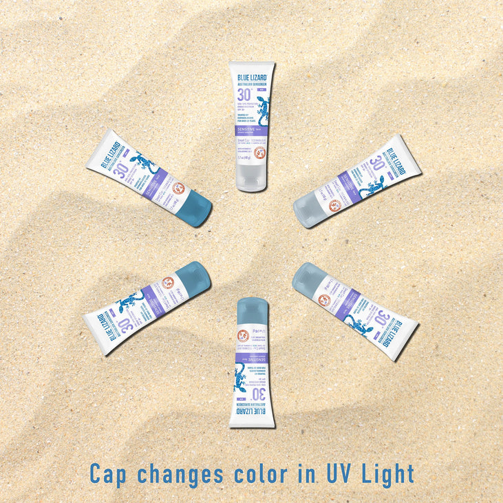 Cap changes color in UV light