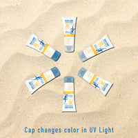 Cap changes color in UV light