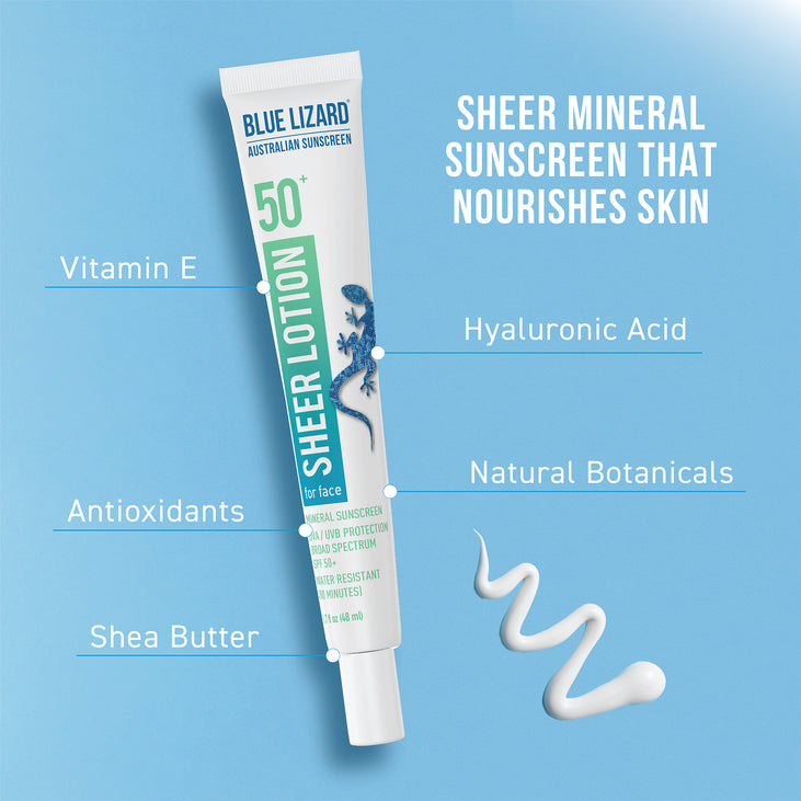 Sheer Mineral Sunscreen Lotion for Face SPF 50+ * 1.7oz Tube